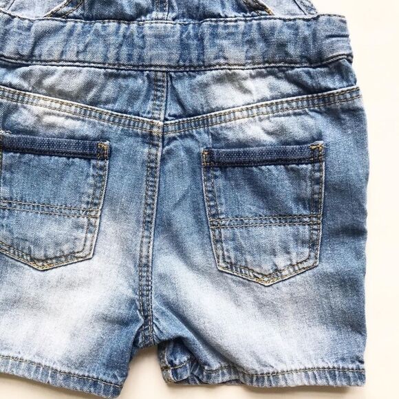 Zara medium wash denim Shortalls EUC 9-12 months - Picture 5 of 5
